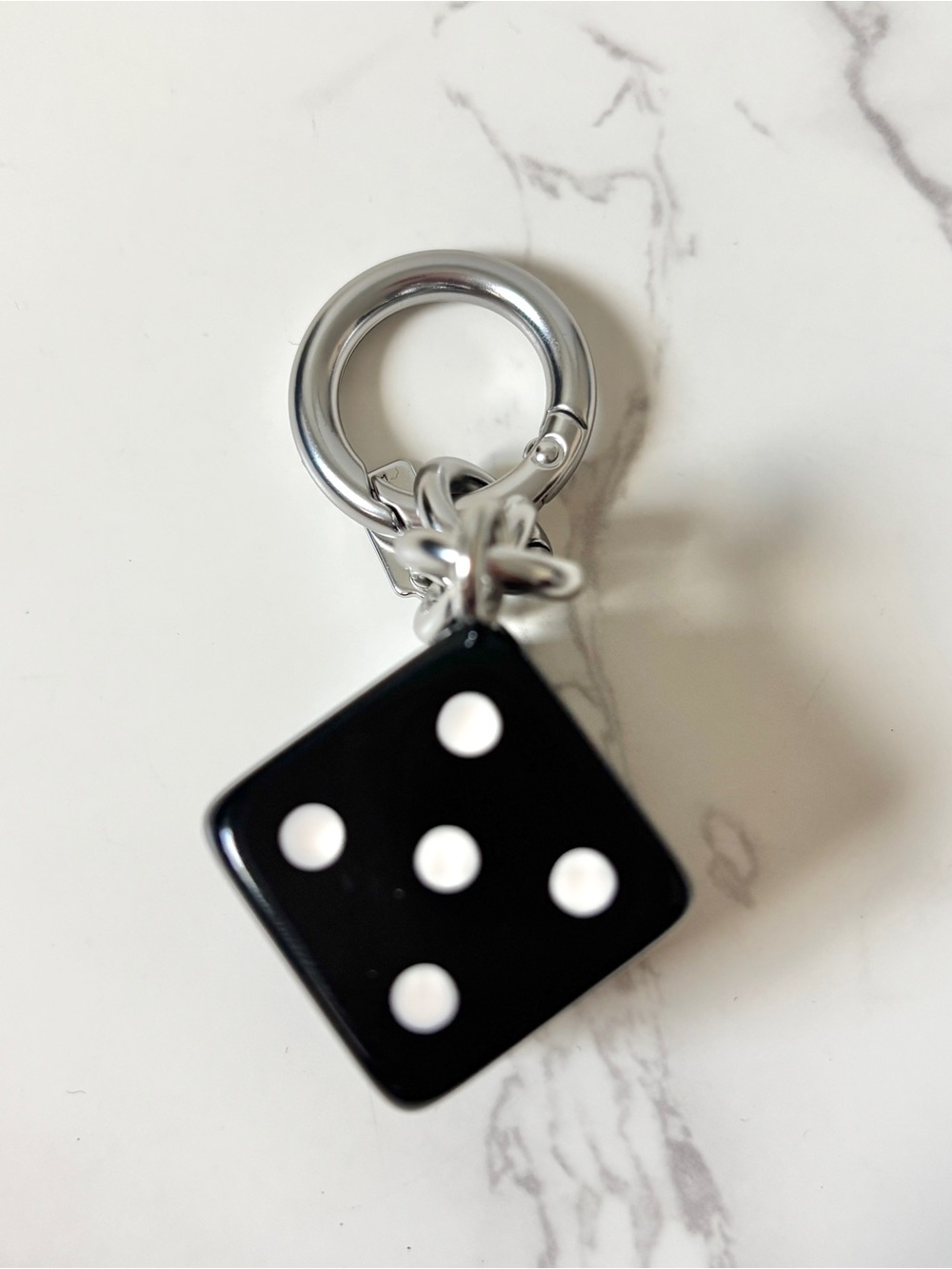 New Coach Loved Denim Teri Black Dice Bag Charm 2026 Release - Picture 5 of 5